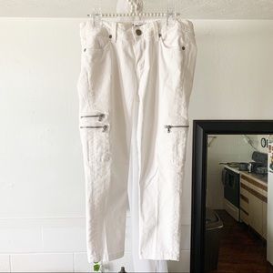Paige White Cropped Ankle Jeans